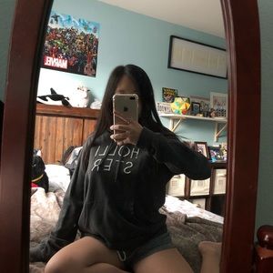 NWOT Hollister Embroidered Spellout Hoodie